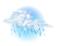 Înnorat și lapoviță și ninsoare abundentă